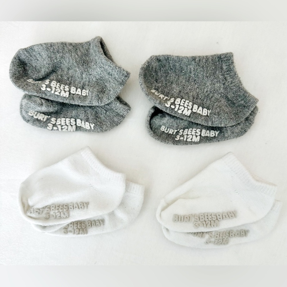 Burts Bees Baby Organic Cotton Ankle Grippy Socks 3-12 months
